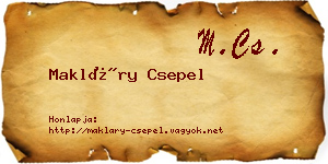 Makláry Csepel névjegykártya